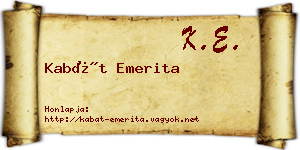 Kabát Emerita névjegykártya